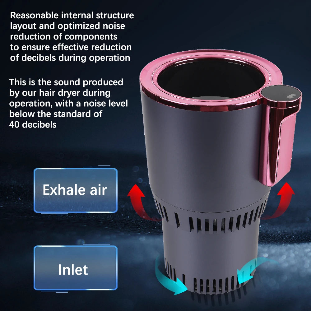 Car Cooling Heating Cup Holder Water Warmer Bottle DC 12V Heat Preservation Smart Cup Temperature Display Refrigeration Kettle
